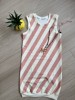 jurk stripes roze/creme